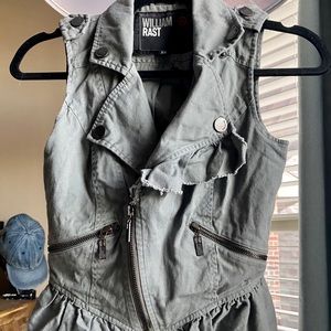 William Rast Grey zip up  Vest